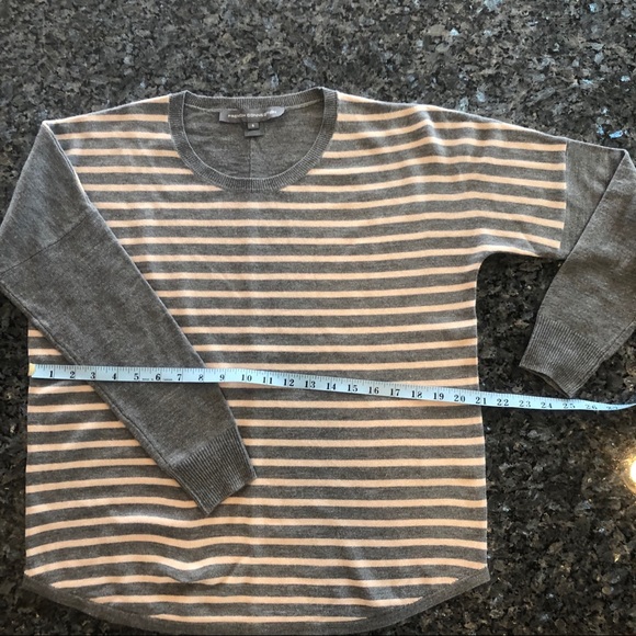 Hp🎉 French Connection Striped Gray & Pale Pink Sweater - Picture 6 of 7